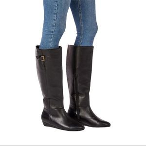 Just Fab Black Wedge Boot Womens size 6